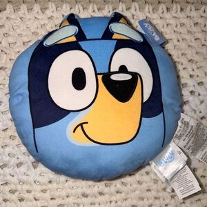 Bluey Round Plush Face Pillow - Blue & Yellow